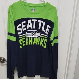 NFL Seattle Seahawks Long Sleeve Tee - Green and Navy
